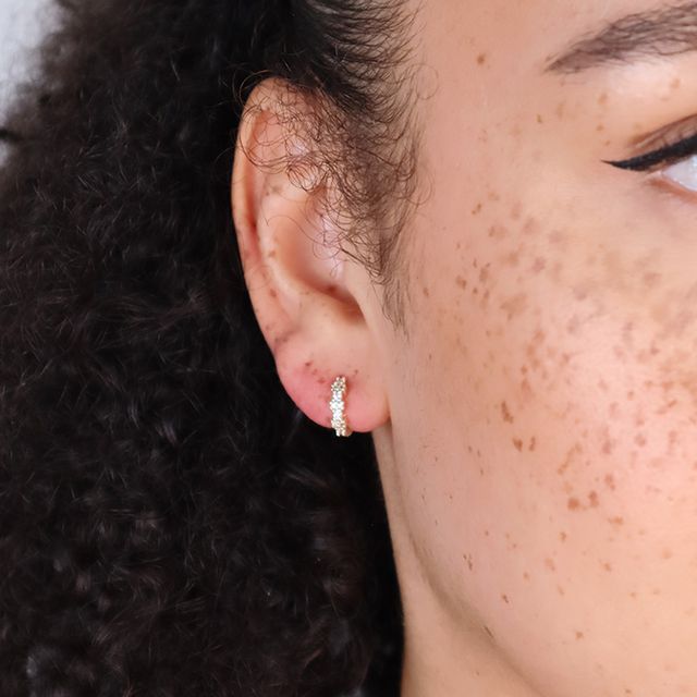 Glimmer Touch Huggie Hoops